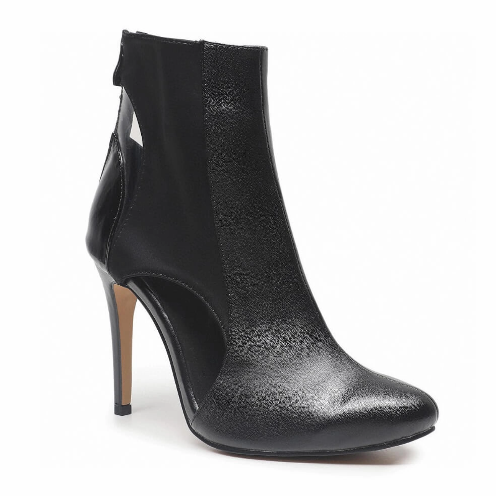 Overcome - Black Vegan Leather - Street Sole Chunky Heel