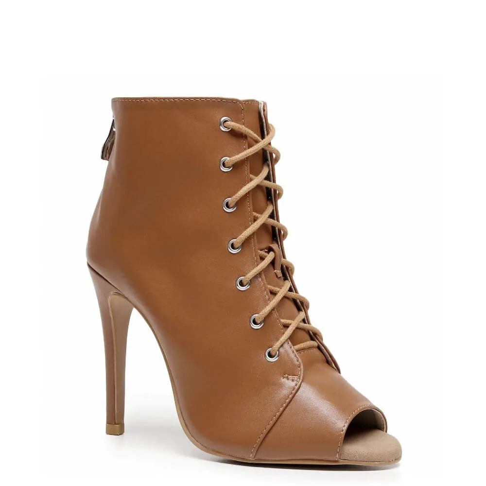 Long Leg Look Boosted Height Parker - Cinnamon Vegan Leather - Street Sole