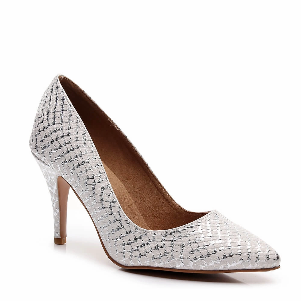 Adira - White Metallic Snake - Street Sole Minimal Edge Premium Finish