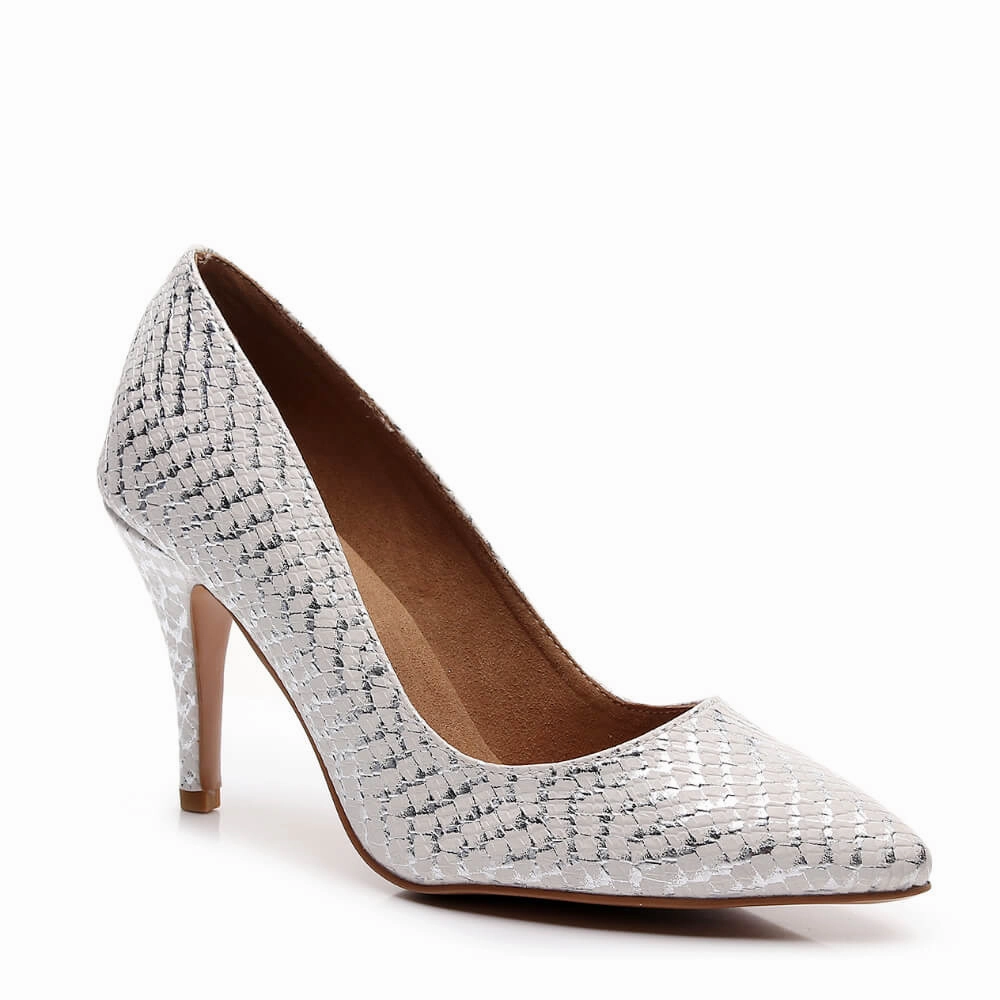 Premium Finish Adira - White Metallic Snake - Street Sole