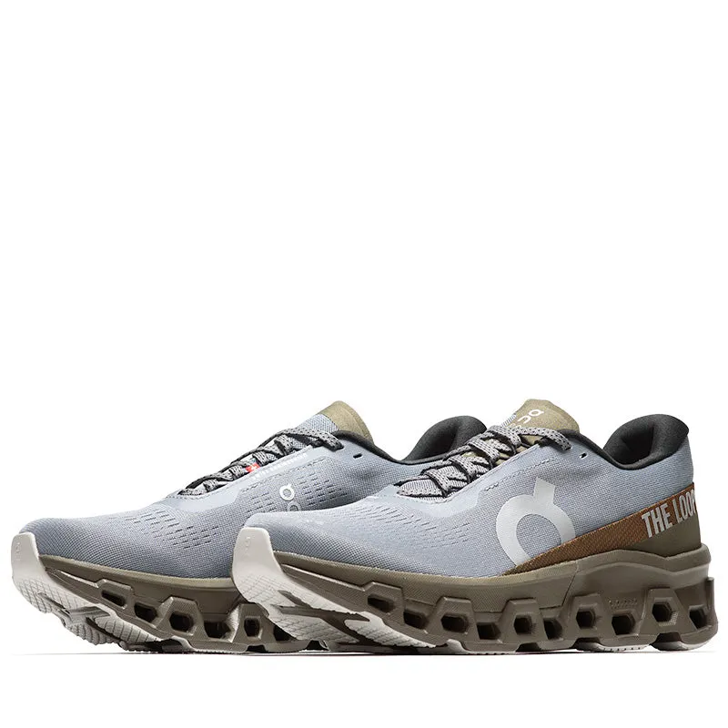 Pleasures x The Loop x On Cloudmonster 2 - Mist/Olive neutral - arch - feature shoes