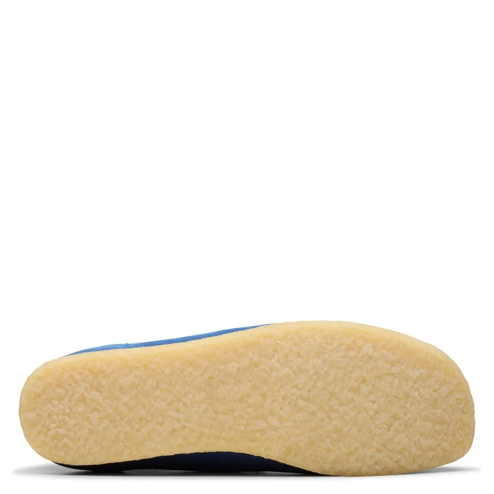 Protective Shell Clarks Men's Wallabee Boot in Blue Suede Stable Support Remote Hiking Wind Shield