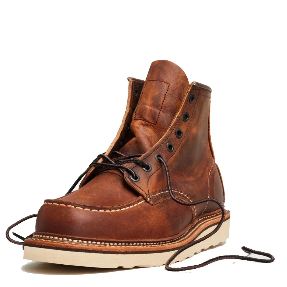 Soft Lining Red Wing Men's Classic 6 Inch Moc 1907 in Copper Rough Fashion Accessory