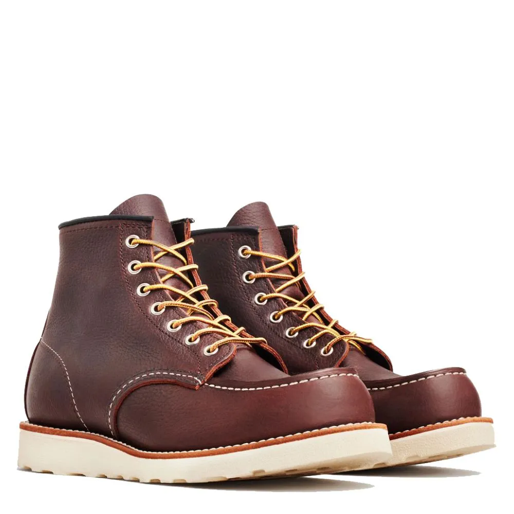 Red Wing Men's Classic 6 Inch Moc 8138 in Briar Oil Slick PaddedCollar Weekend Adventure Durable Shell Rainy Day Commuter