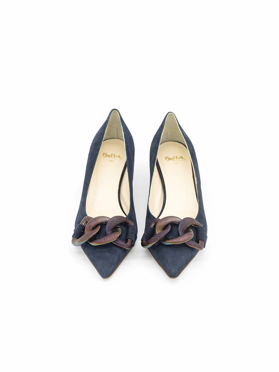 Bimmi Pointed Toe Kitten Heel Party Ready Chic Style