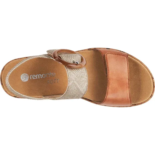 Supportive Fit Casual Footwear for Men REMONTE R96853-90  JOCELYN - TAN METALLIC