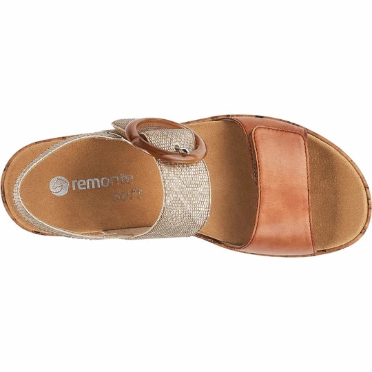 Supportive Fit Casual Footwear for Men REMONTE R96853-90  JOCELYN - TAN METALLIC