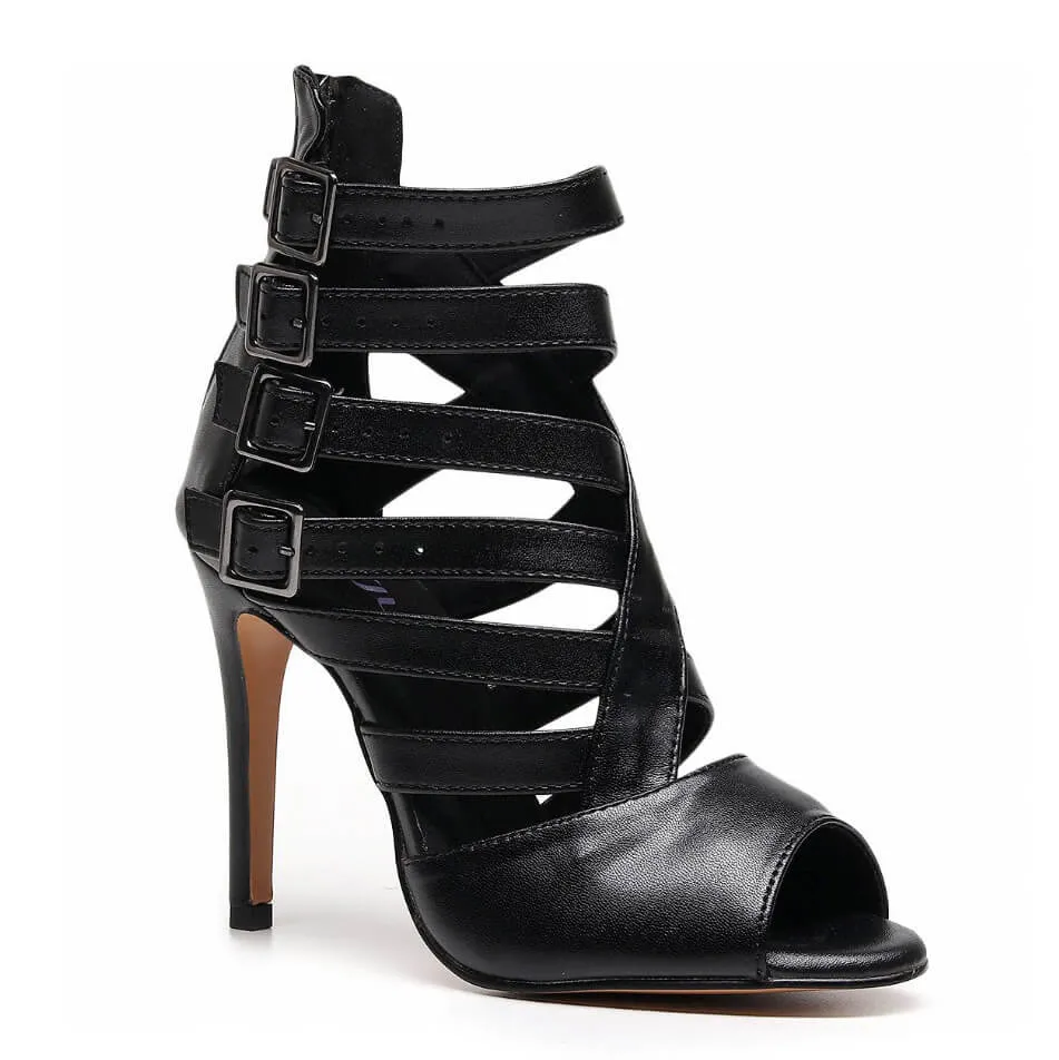 Date Spark Resort Glam Rene - Black Vegan Leather - Street Sole
