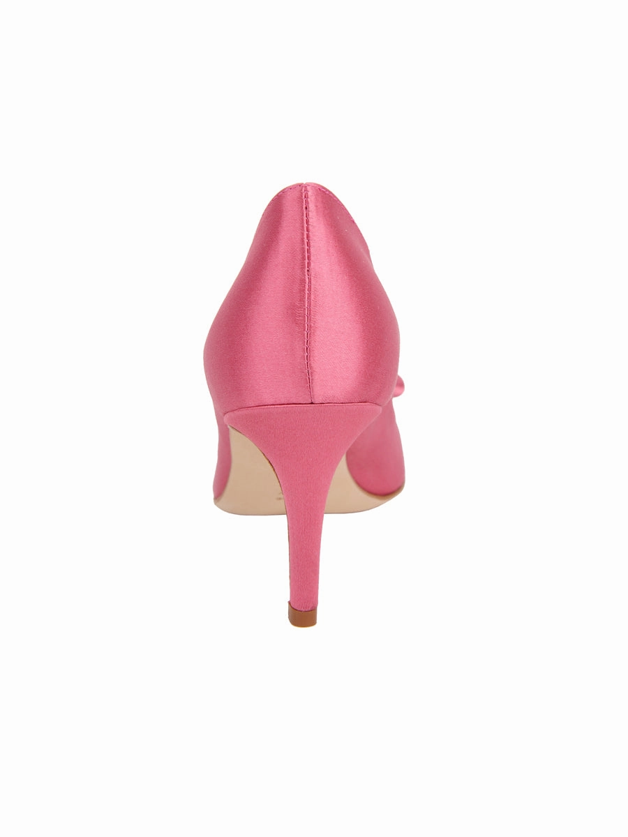 Sun Proof Open Back Caitlin Pointed Toe Pump Satin
