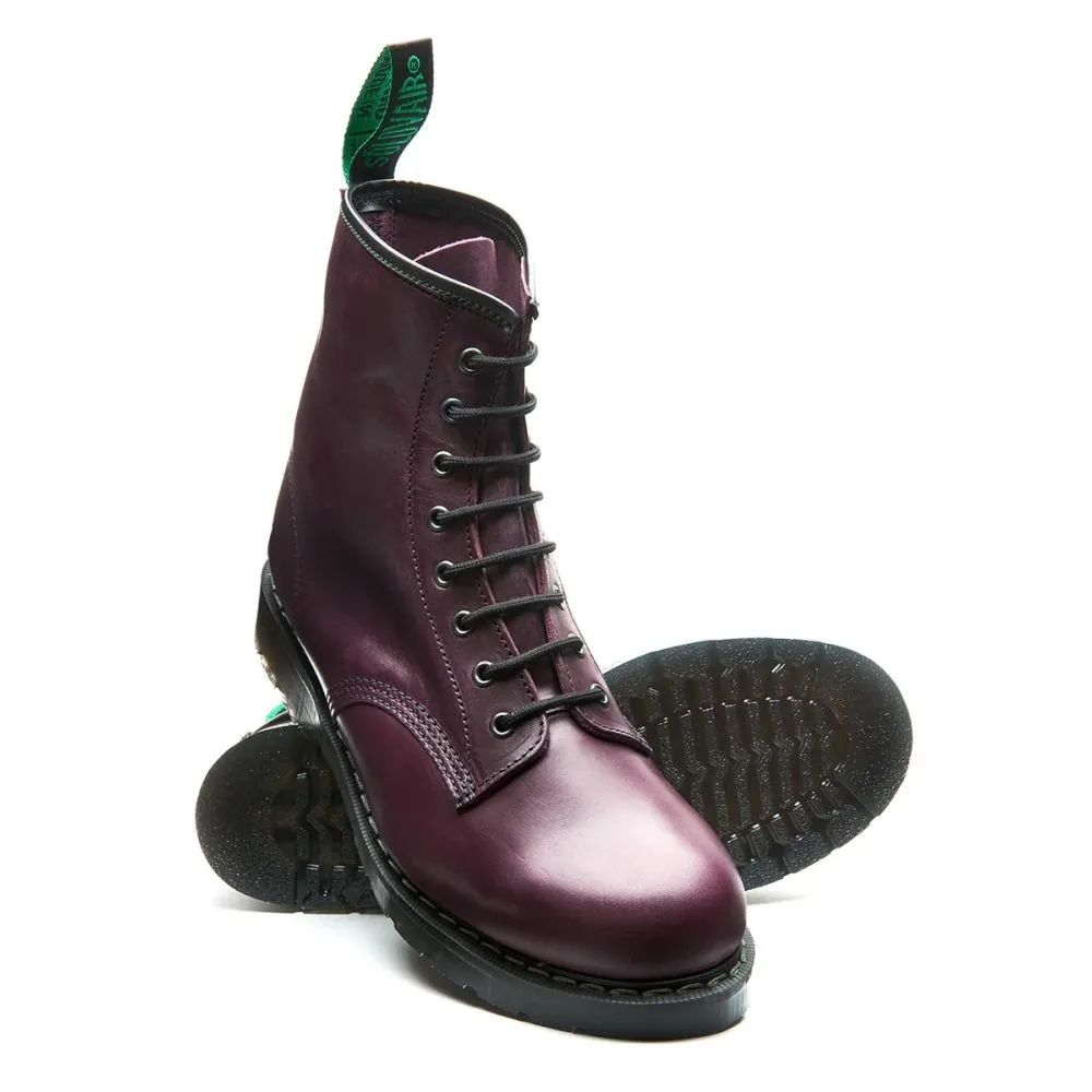 Stretchable Solovair 8 Eye Derby in Burgundy Gaucho Padded Interior City Walking Insulated Mountain Hike