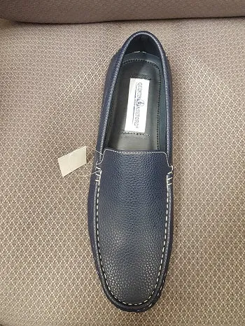 Ryan -- Men's Moccasin Casual Slip-on -- Navy High   Performance