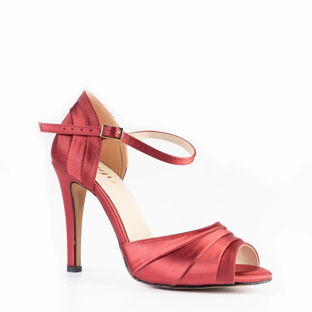Safa - Dark Red Satin - Street Sole Classic Lady Resort Spark