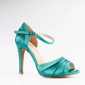 Safa - Teal Satin - Street Sole Korean Chic
