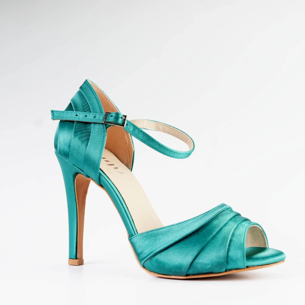 Sophisticated Design Bold Fashion Safa - Teal Satin - Street Sole