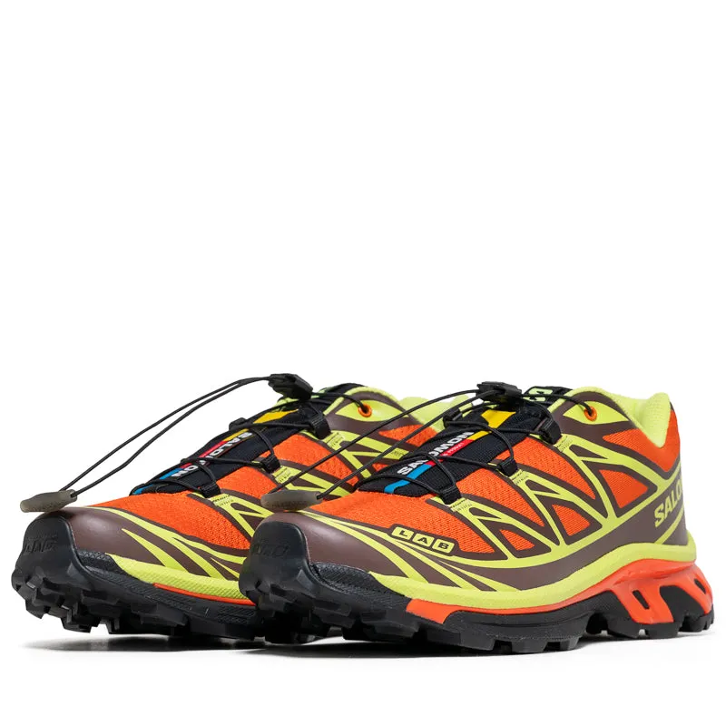 Salomon XT-6 - Red Orange/Sharp Green thin insole shoes Durable Build