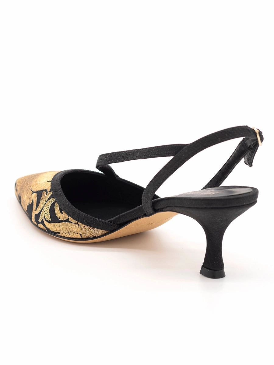 Sevey Kitten Slingback Heel Adjustable Fit Polished Finish