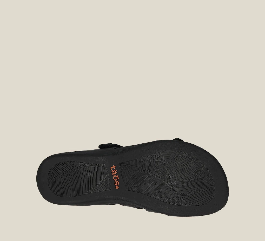 TAOS DOUBLE U SANDAL - BLACK Relaxed Footwear for Summer