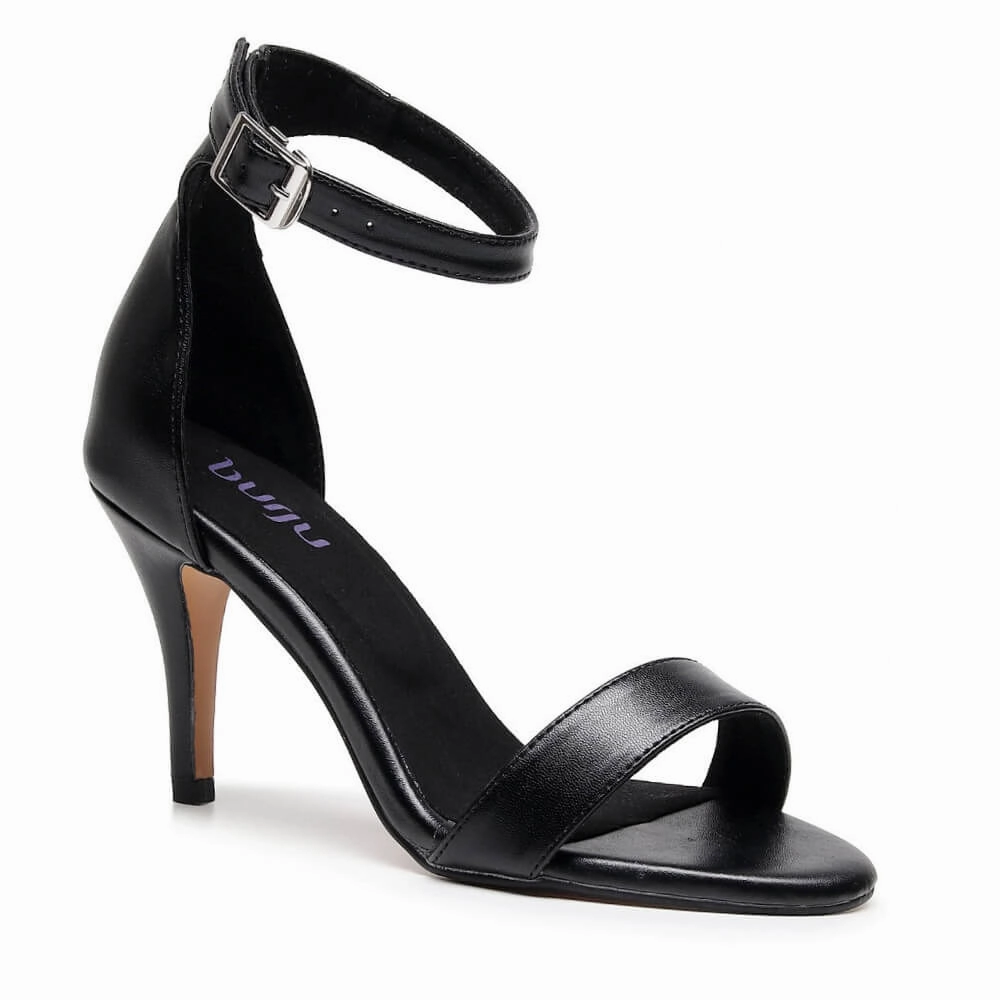 Smart Sandals Sophisticated Sandals Zoe - Black Vegan Leather - Street Sole