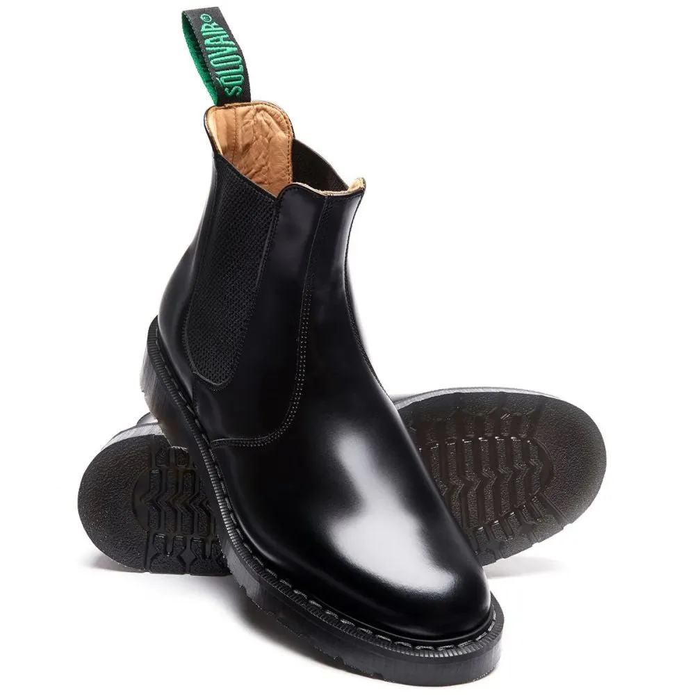 Cushioned Step Weekend Wanderer Sleek And Functional Solovair Dealer Boot in Black Hi-Shine