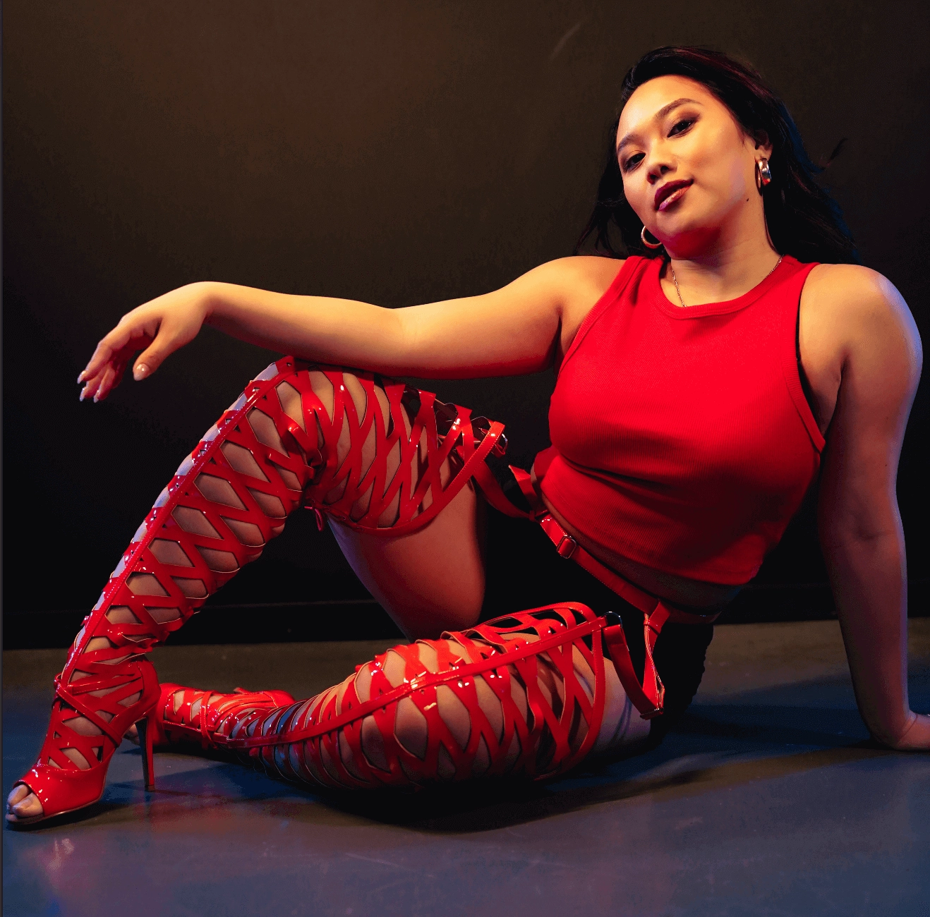 Gladysse - Orange Vegan Patent - Street Sole Show Time