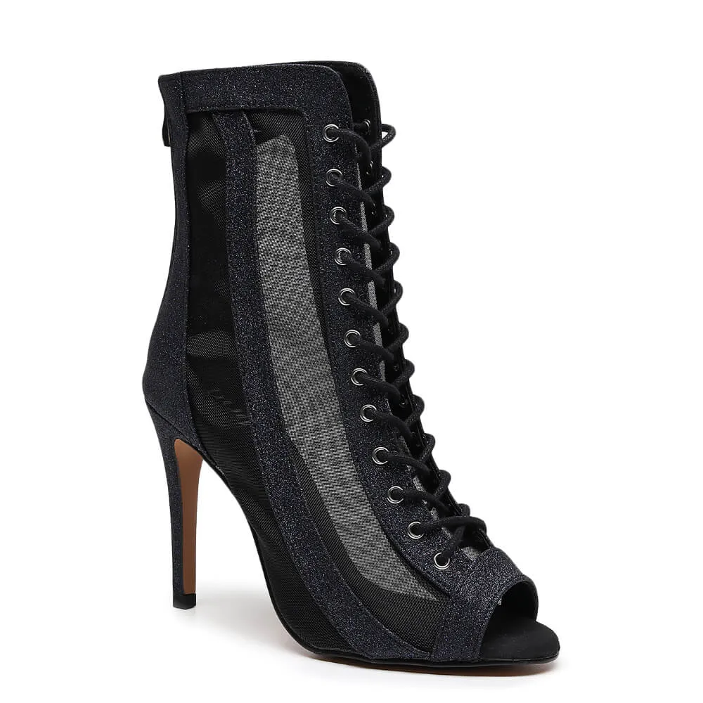 Premium Heels Lace Loop Sierra - Blue Glitter - Street Sole