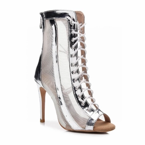 Sierra - Silver Vegan Leather - Street Sole Fashion Heels Premium Sandals