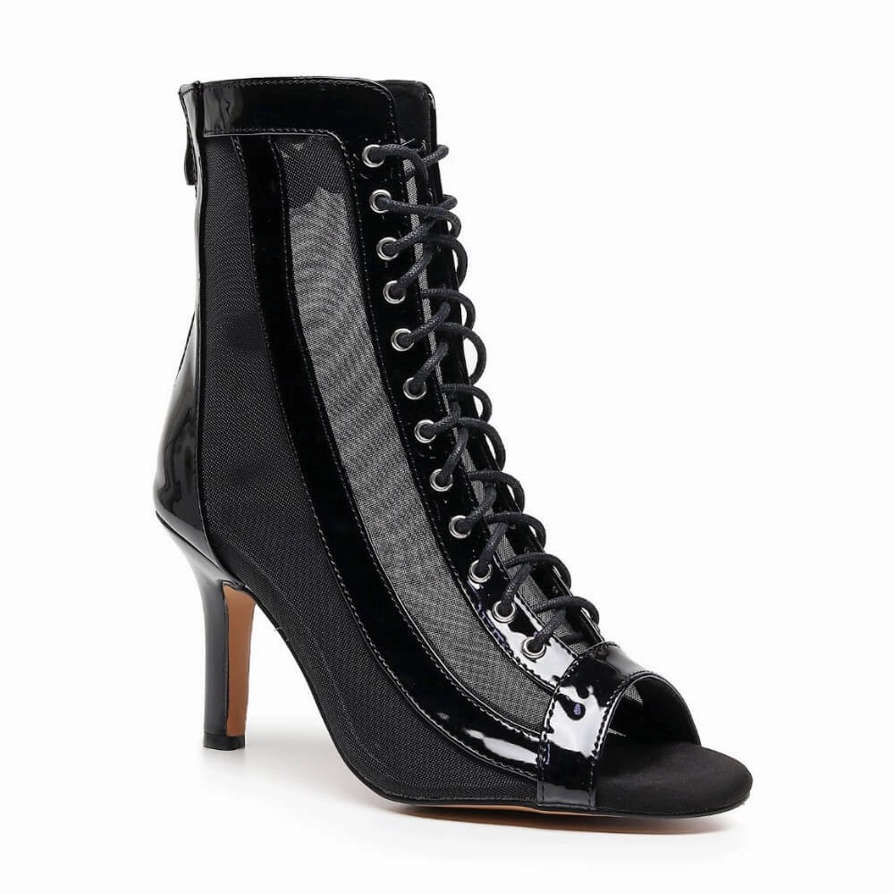 Sierra Wide Fit - Black Vegan Patent - Street Sole Modern Comfort Rain Ready