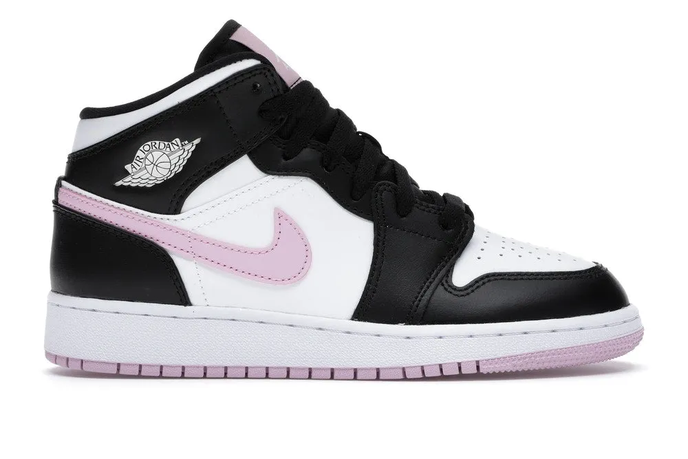 Gym Quick Jordan 1 Mid White Black Light Arctic Pink (GS)