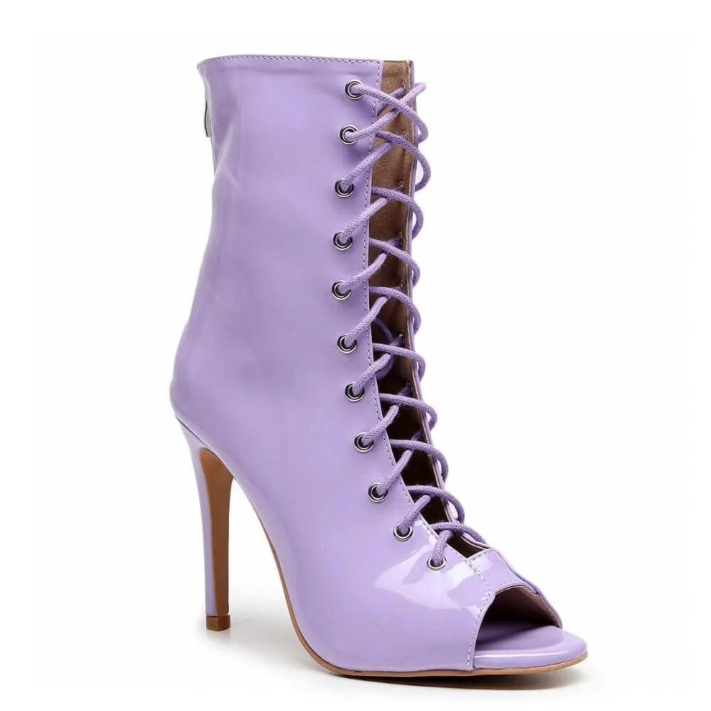 Sofiya - Lavender Vegan Patent - Street Sole Walk Tall hand made