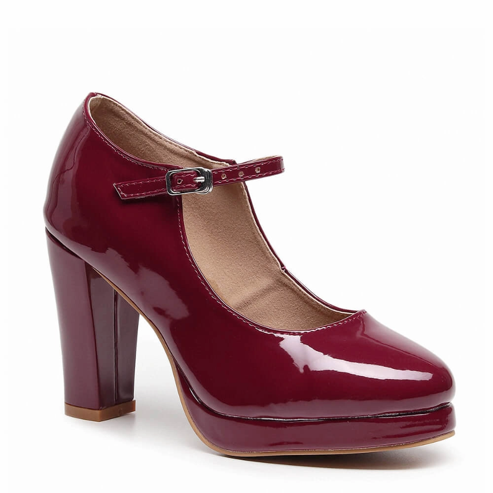 Fashion boots Fall Spark Claudia - Vegan Patent Burgundy - Street Sole
