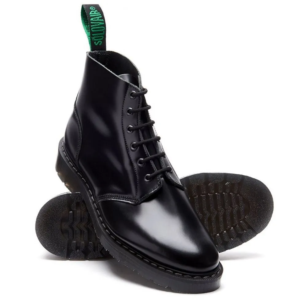 Cold Trek Solovair 6 Eye Astronaut Boot in Black Hi-Shine Fashionable Comfort