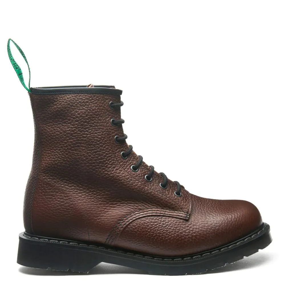Solovair 8 Eye Derby Boot in Gaucho Brown Grain Adventure Grip Thermal Lining