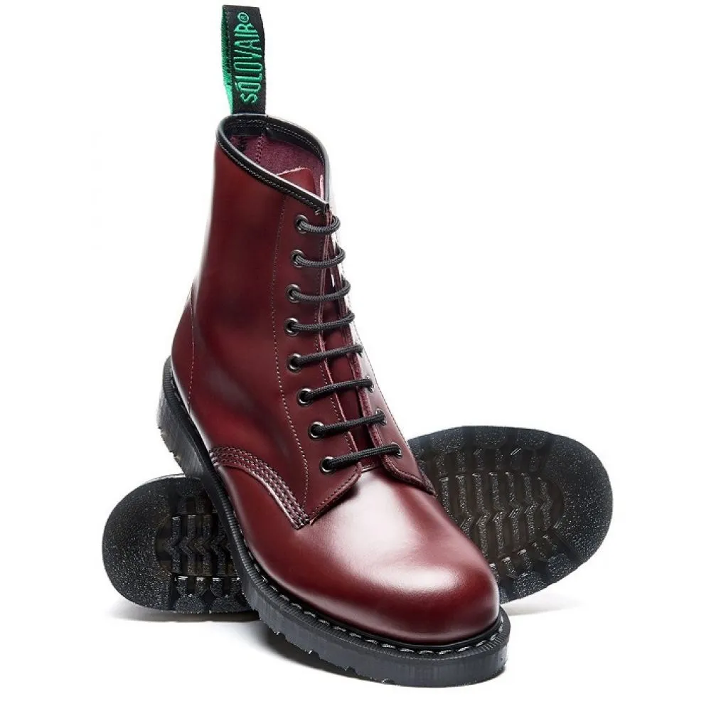 Elastic Walk Endure Solovair 8 Eye Derby Boot in Oxblood Hi-Shine