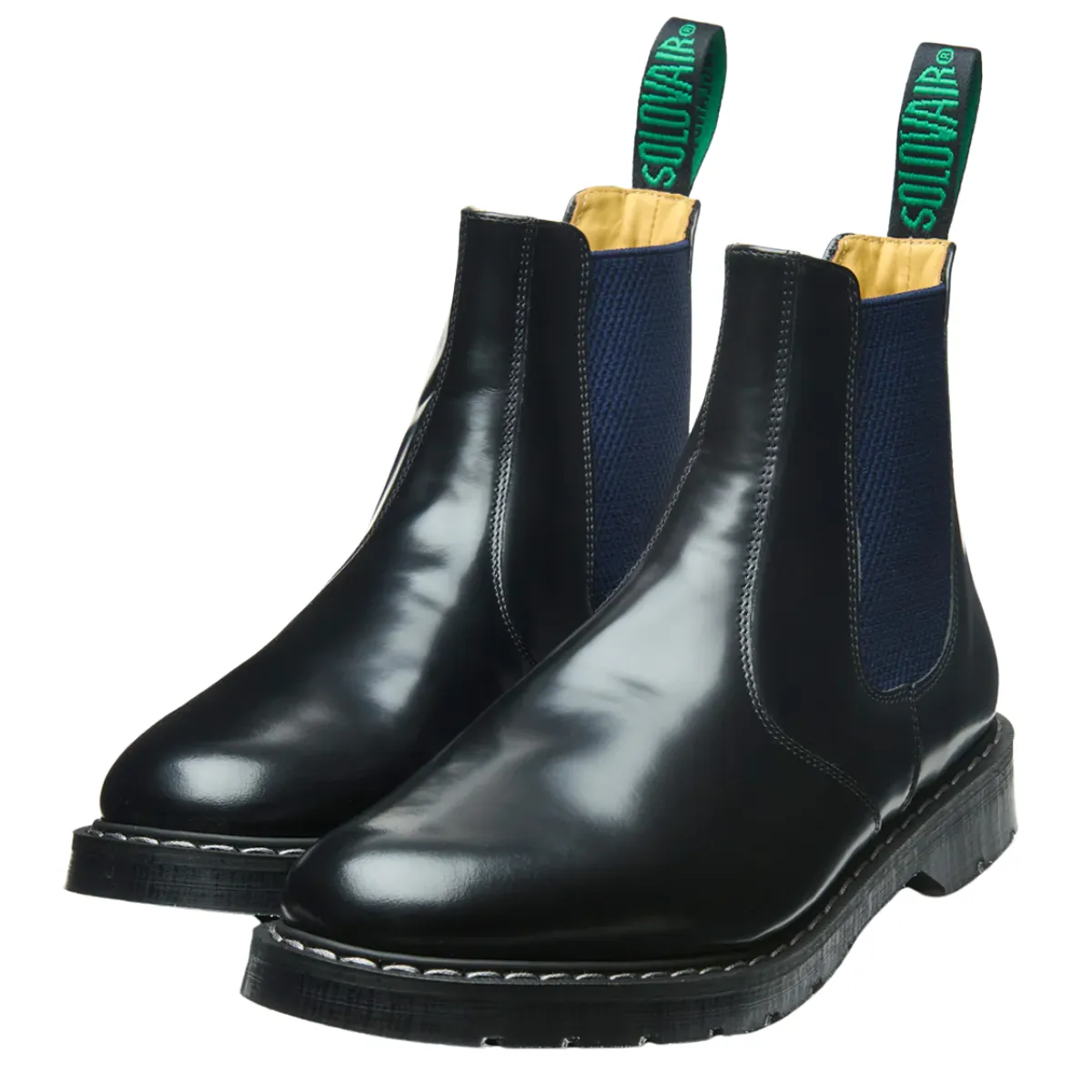 Mud Resistant Winter Walker Comfortable Insole Solovair Dealer Boot in Navy Blue & Black Tactical Build