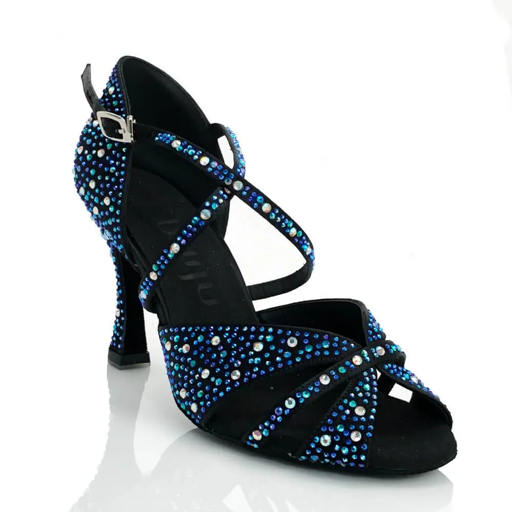 Jema - Black Satin - Suede Sole - Dance Floor Only Quick Step Run Guard