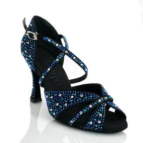 Jema - Black Satin - Suede Sole - Dance Floor Only Quick Step Run Guard
