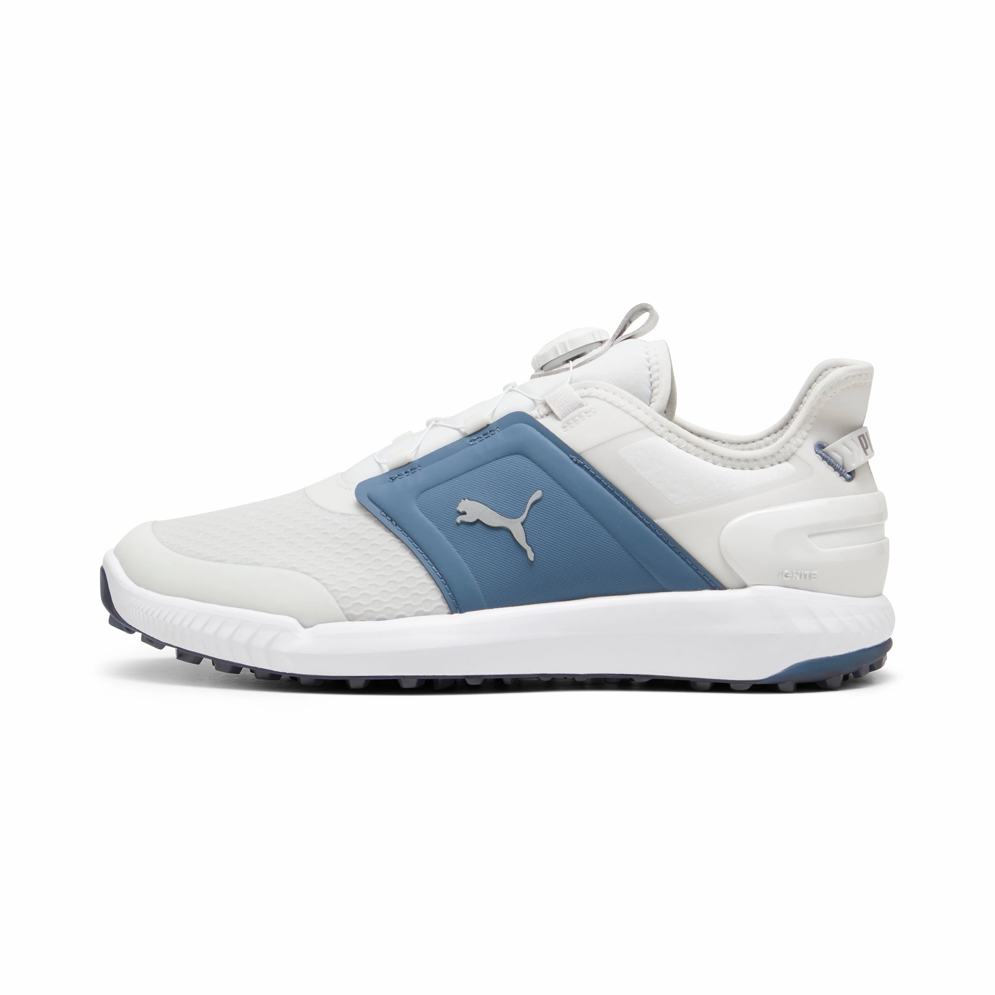 IGNITE ELEVATE DISC Spikeless Golf Shoes | Feather Gray / Evening Sky / Puma White Dynamic Movement Ultra Comfort