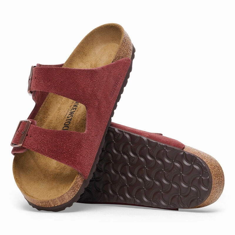 Arizona Classic Footbed : Zinfandel Suede Chic Sandals for Vacation