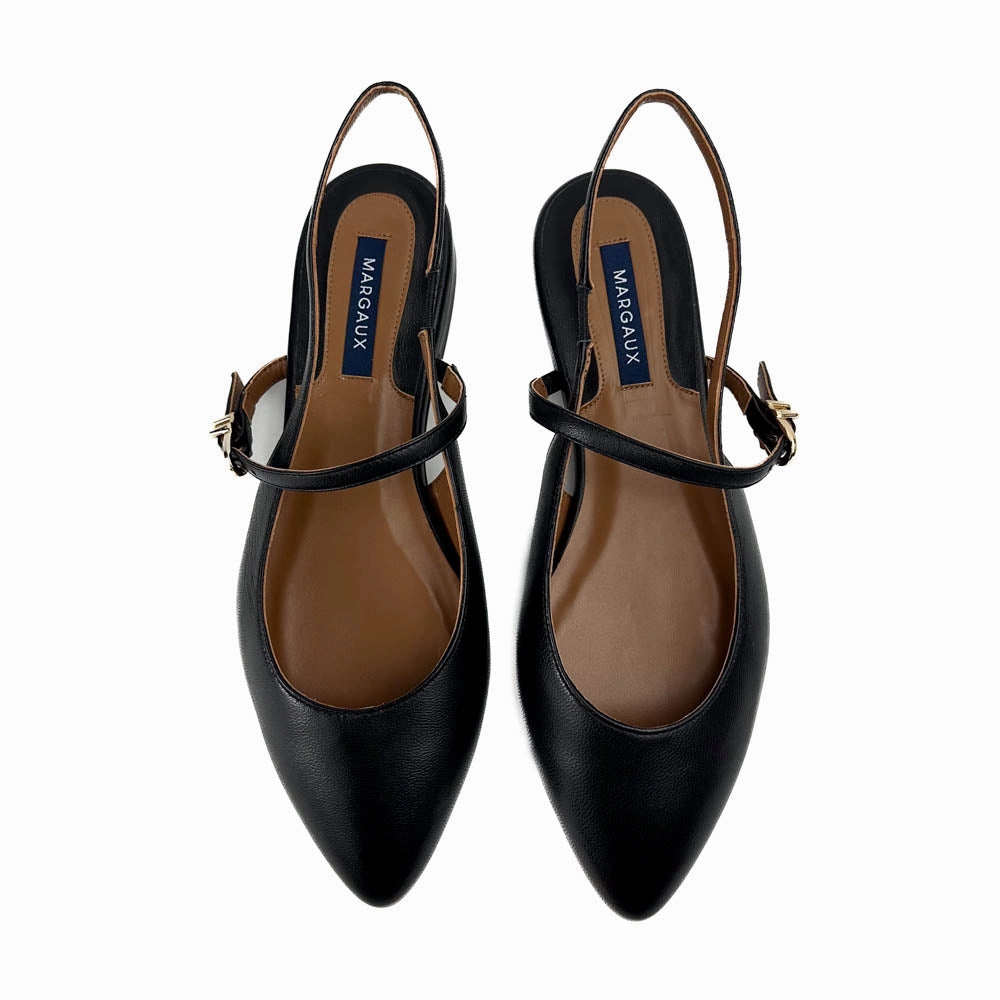 Margaux - The Crosby Sling (Black Nappa) Trendy Zip Closure