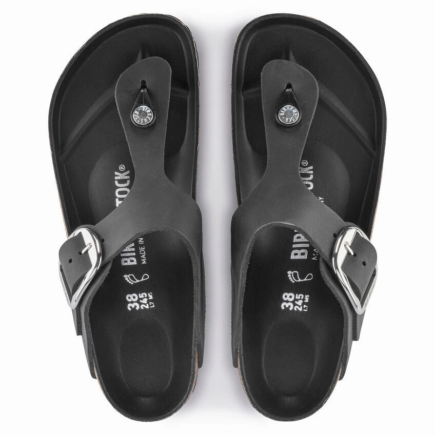 BIRKENSTOCK GIZEH BIG BUCKLE - BLACK Heel Ease