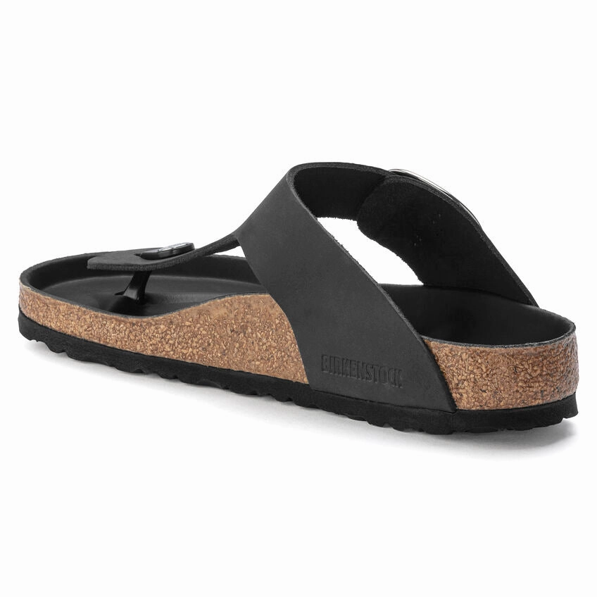 Versatile Casual Footwear Chic Travel Flats BIRKENSTOCK GIZEH BIG BUCKLE - BLACK