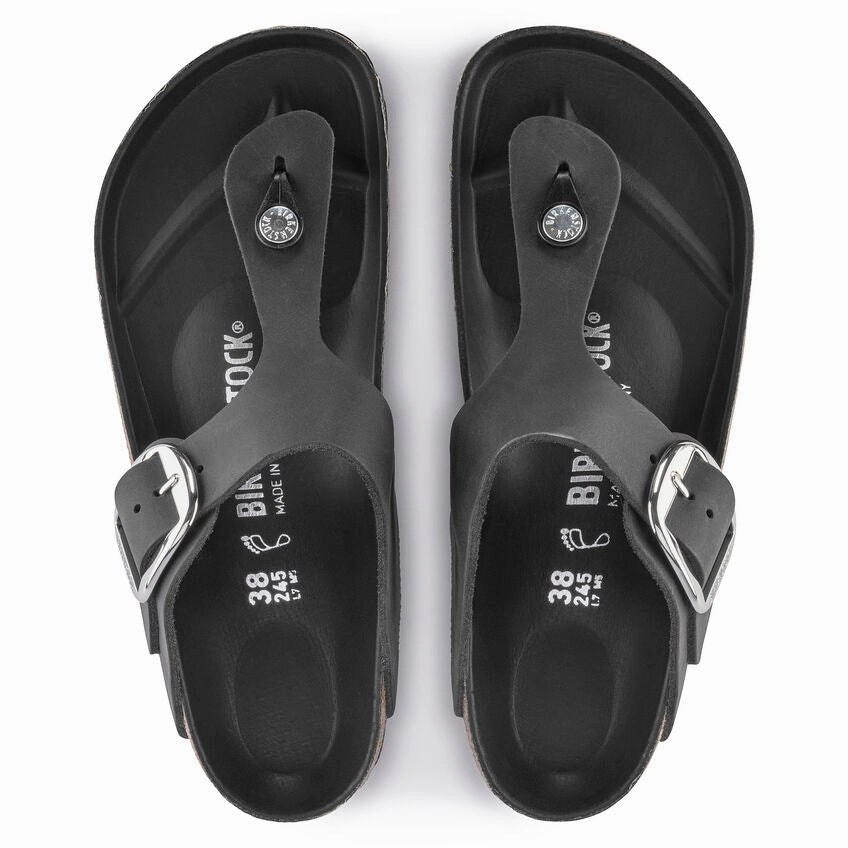 BIRKENSTOCK GIZEH BIG BUCKLE - BLACK Heel Ease