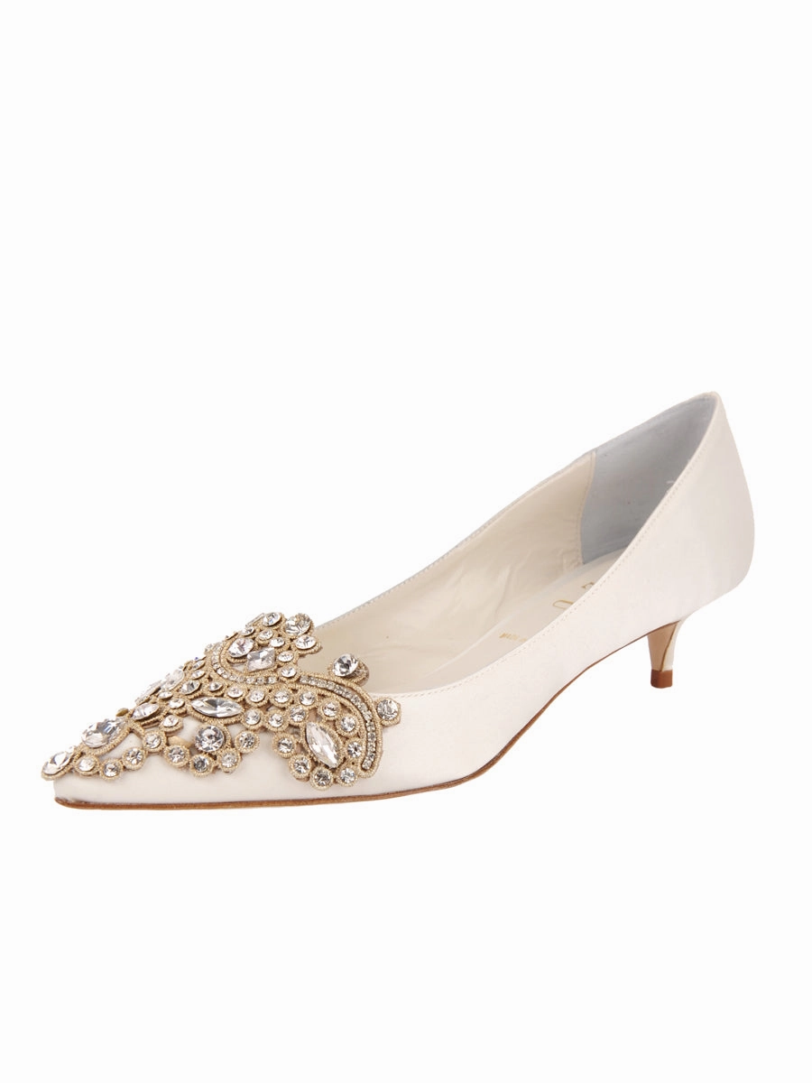 Brinsley Pointed Toe Kitten Heel Charming Shoes Statement Design