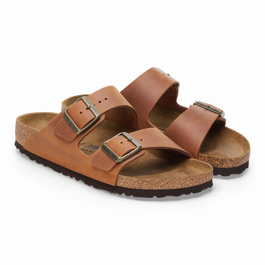 Arizona Classic Footbed : Cognac Oiled Stud Detail Comfortable Vacation Shoes