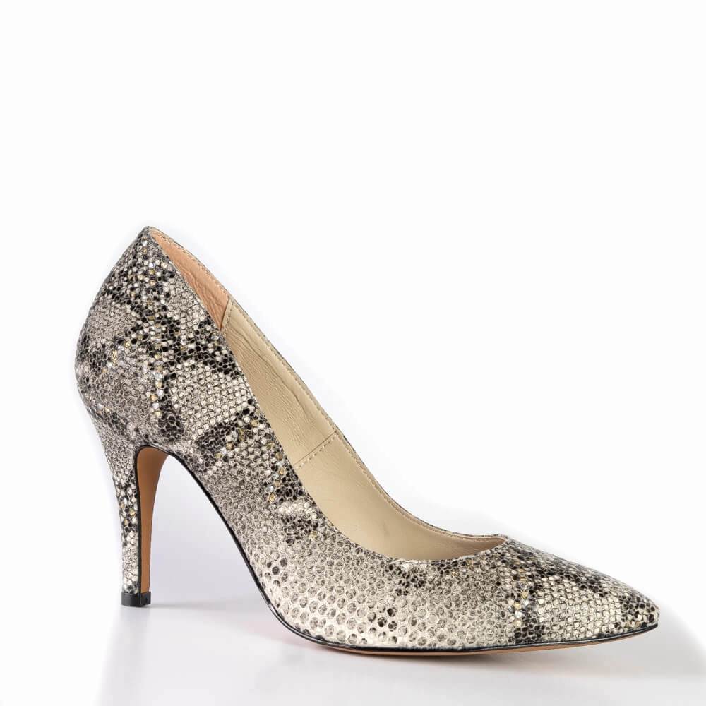 Sybil - Beige Vegan Snake - Street Sole Leg Length Feminine Energy