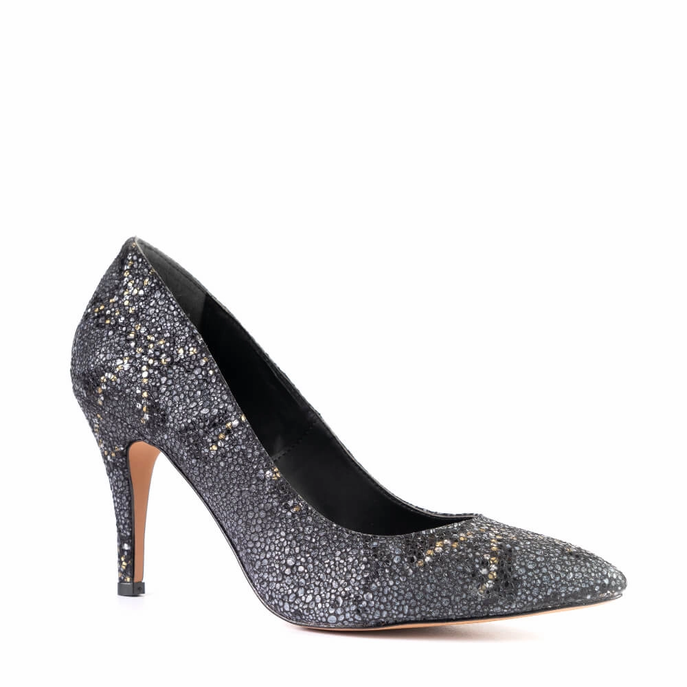 Sybil - Black Vegan Snake - Street Sole Evening Stiletto