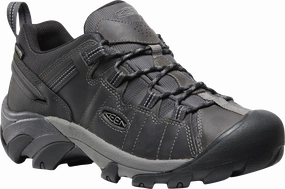 Quarter turn view Men's KEEN Footwear style name Targhee II Mid Waterproof Wide in color STLGRY/BLK. Sku: 1031364