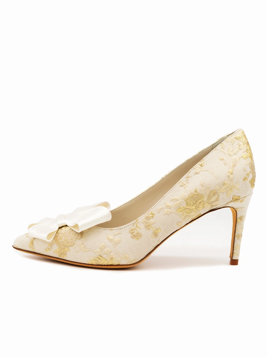 Caitlin Pointed Toe Pump Brocade Chic Dress Shoes