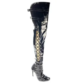 Thick Skin - Black Vegan Leather - Street Sole Premium boots