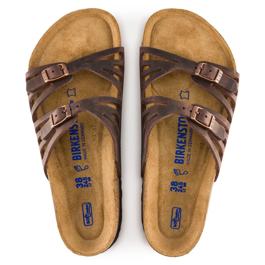 Camp Day Flexible Travel Sandals BIRKENSTOCK GRANADA SOFT FOOTBED SANDAL - HABANA OILED LEATHER